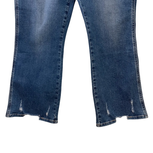 Miss Me High Rise Crop Boot Button Fly Denim Jeans Braided Waistband Size 32x26 - Picture 6 of 16